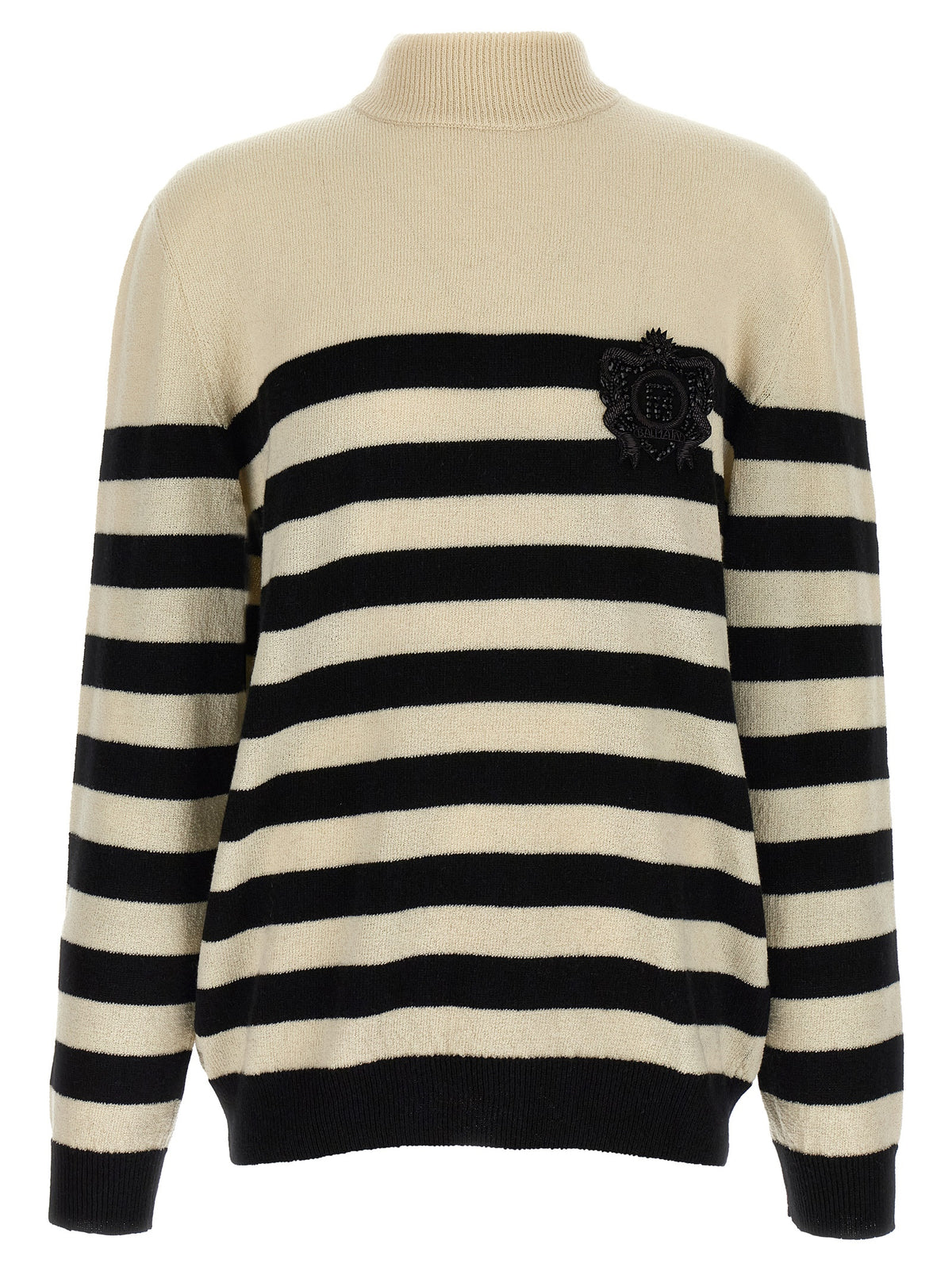 Bicolor Wool‑Cashmere Marinière Cardigan