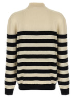 Bicolor Wool‑Cashmere Marinière Cardigan