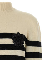 Bicolor Wool‑Cashmere Marinière Cardigan