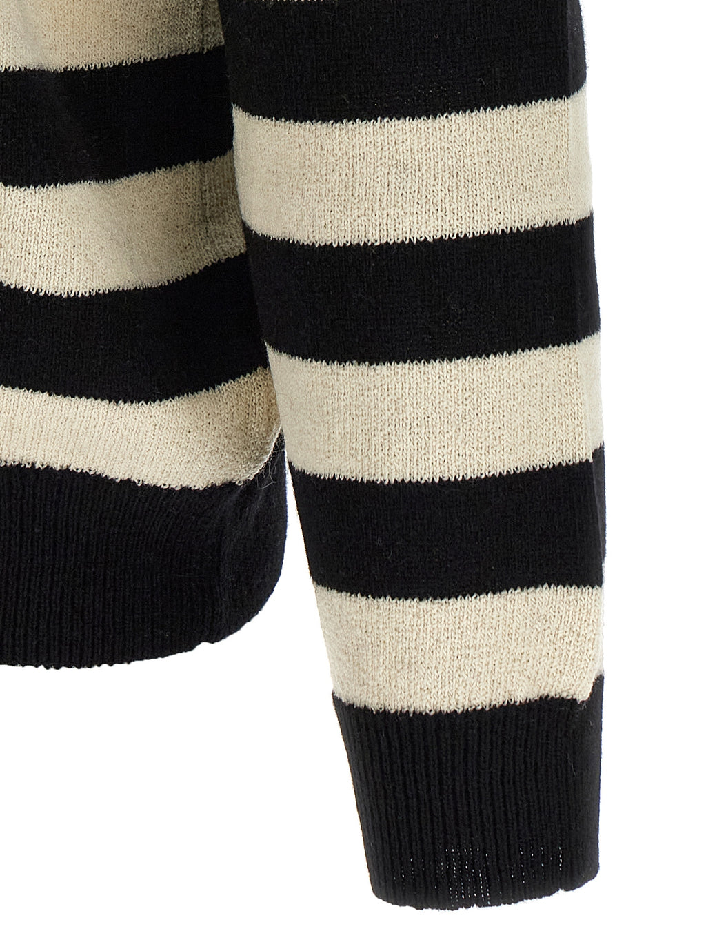Bicolor Wool‑Cashmere Marinière Cardigan