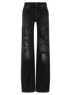 Black Cotton Flared Jeans