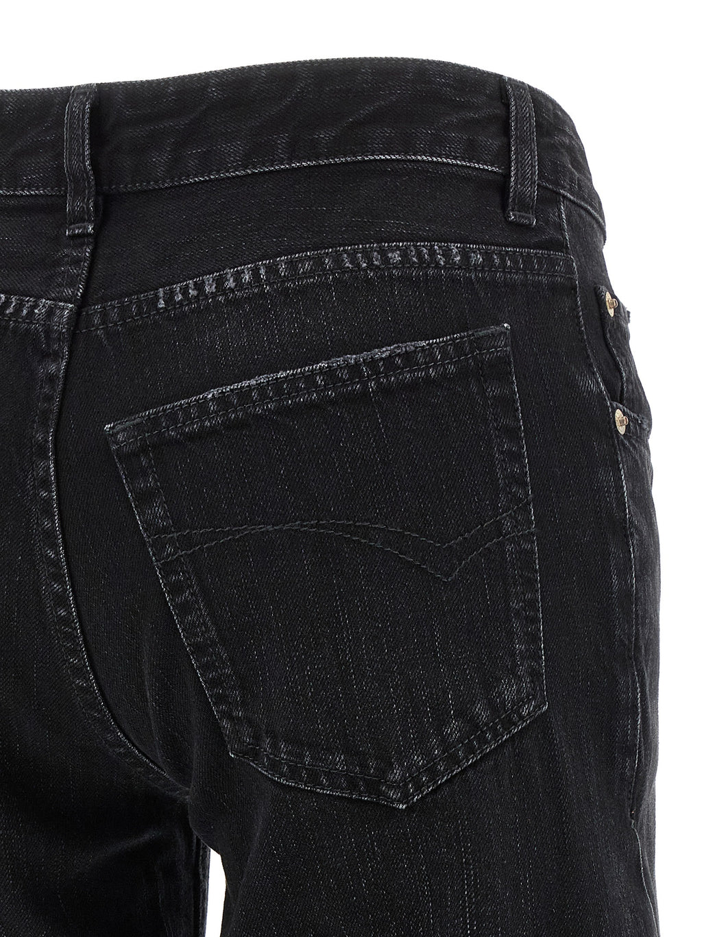 Black Cotton Flared Jeans