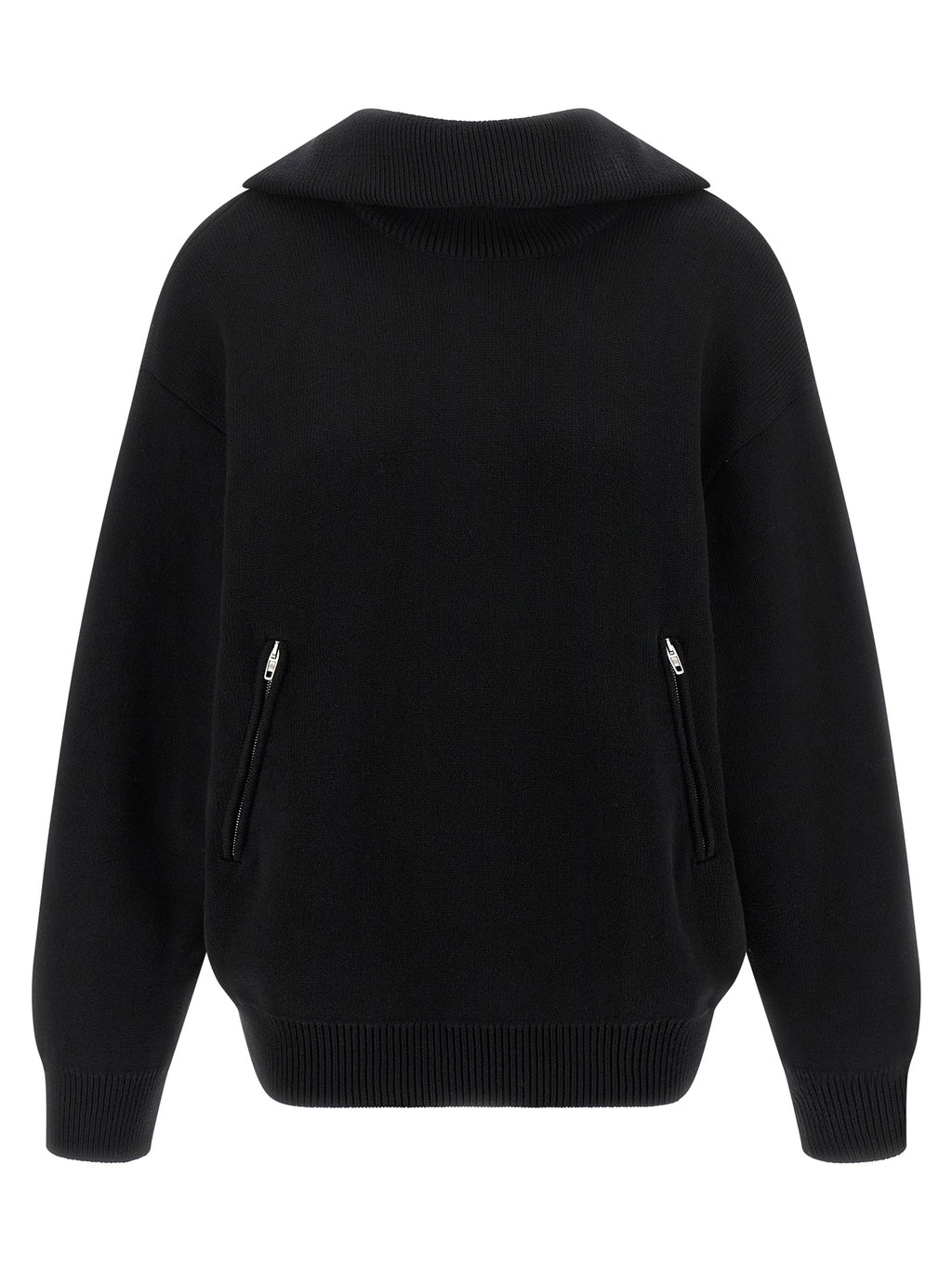 Back-to-Front Black Cotton Cardigan