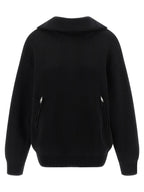 Back-to-Front Black Cotton Cardigan