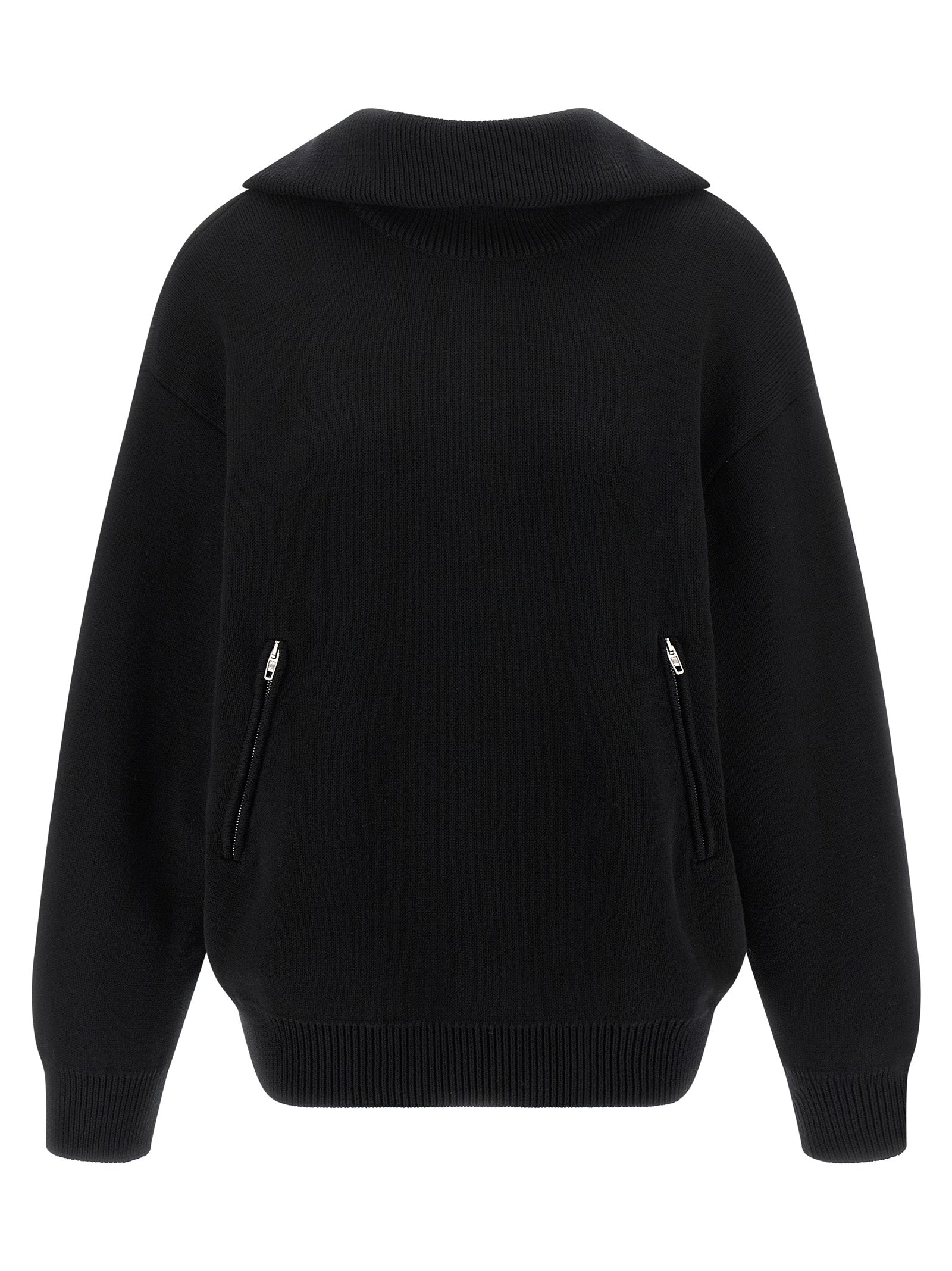 Back-to-Front Black Cotton Cardigan