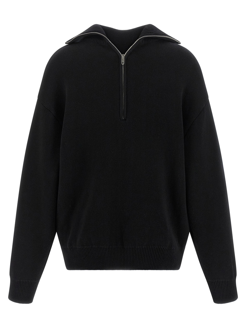 Back-to-Front Black Cotton Cardigan