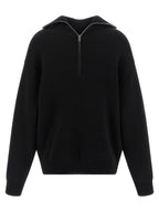 Back-to-Front Black Cotton Cardigan