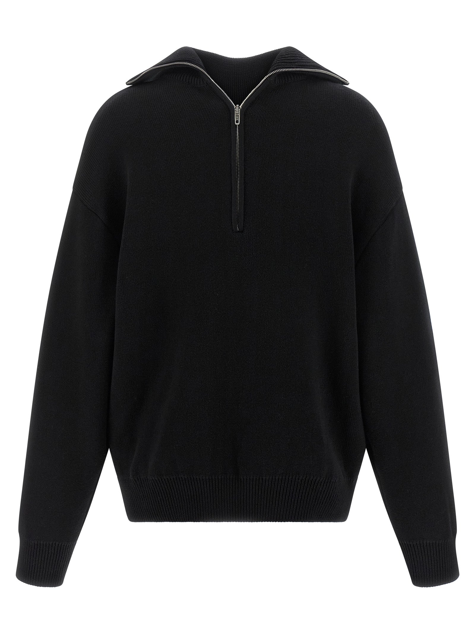 Back-to-Front Black Cotton Cardigan