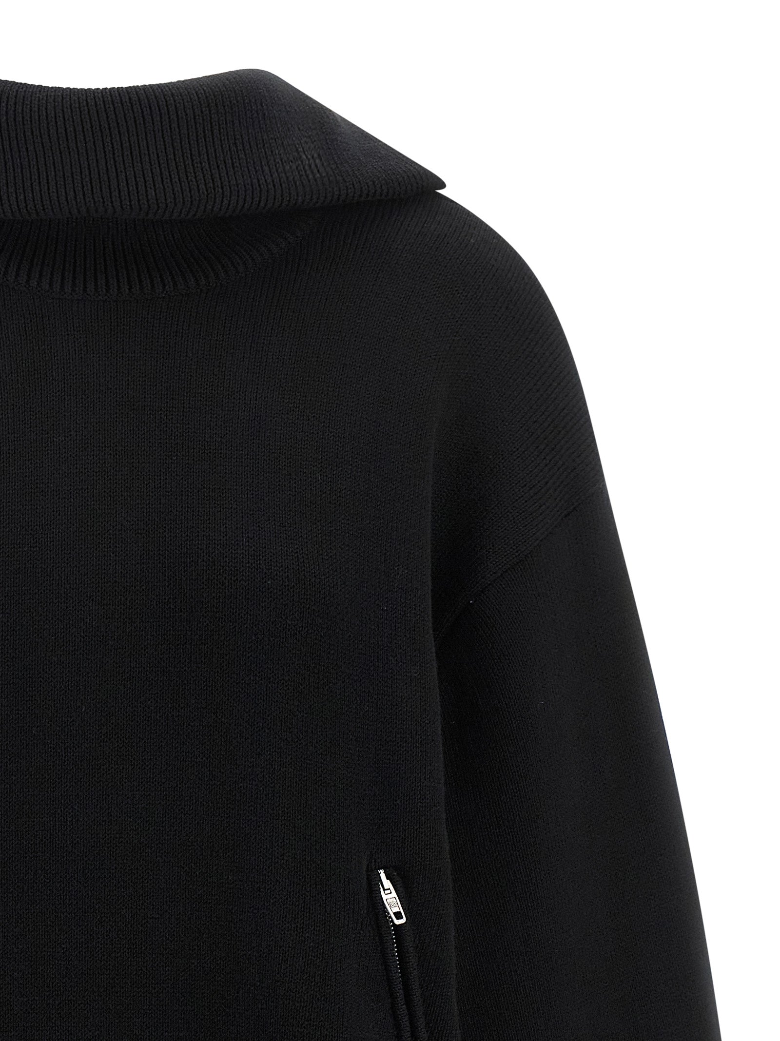 Back-to-Front Black Cotton Cardigan