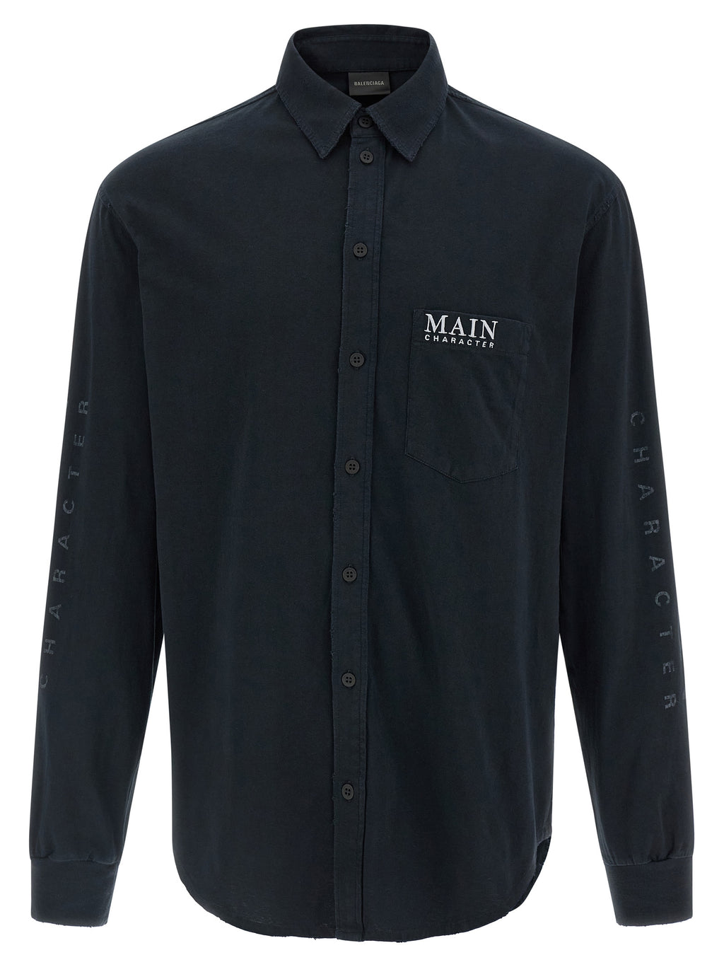 Black Cotton Jersey Blouse