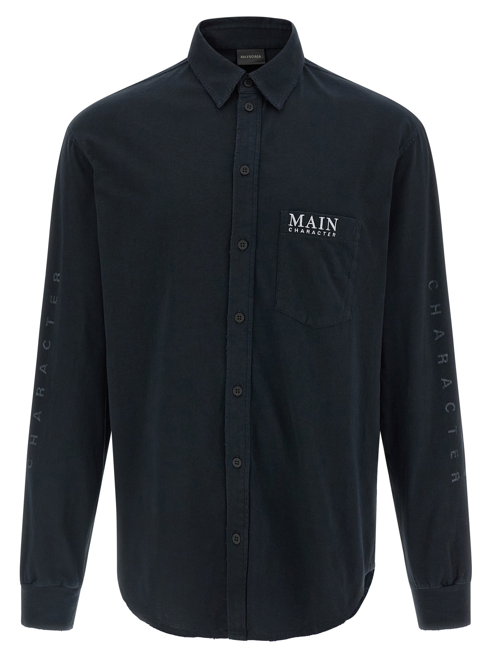 Black Cotton Jersey Blouse