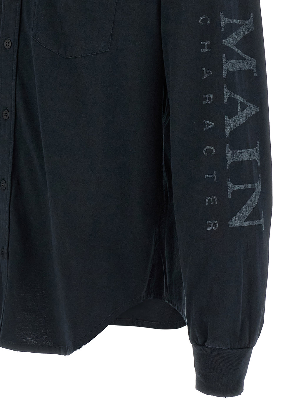 Black Cotton Jersey Blouse