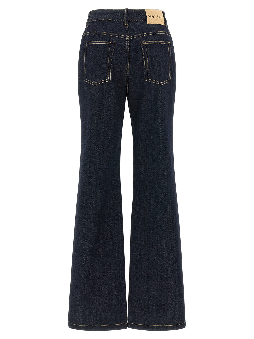 Blue Cotton Flared Jeans