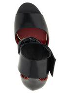 Black Calfskin Drip Rose Stiletto Heel Sandals