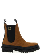 Brown Viscose Ankle Boots