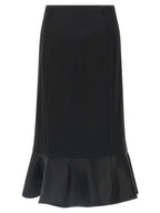 Black Virgin Wool Midi Skirt
