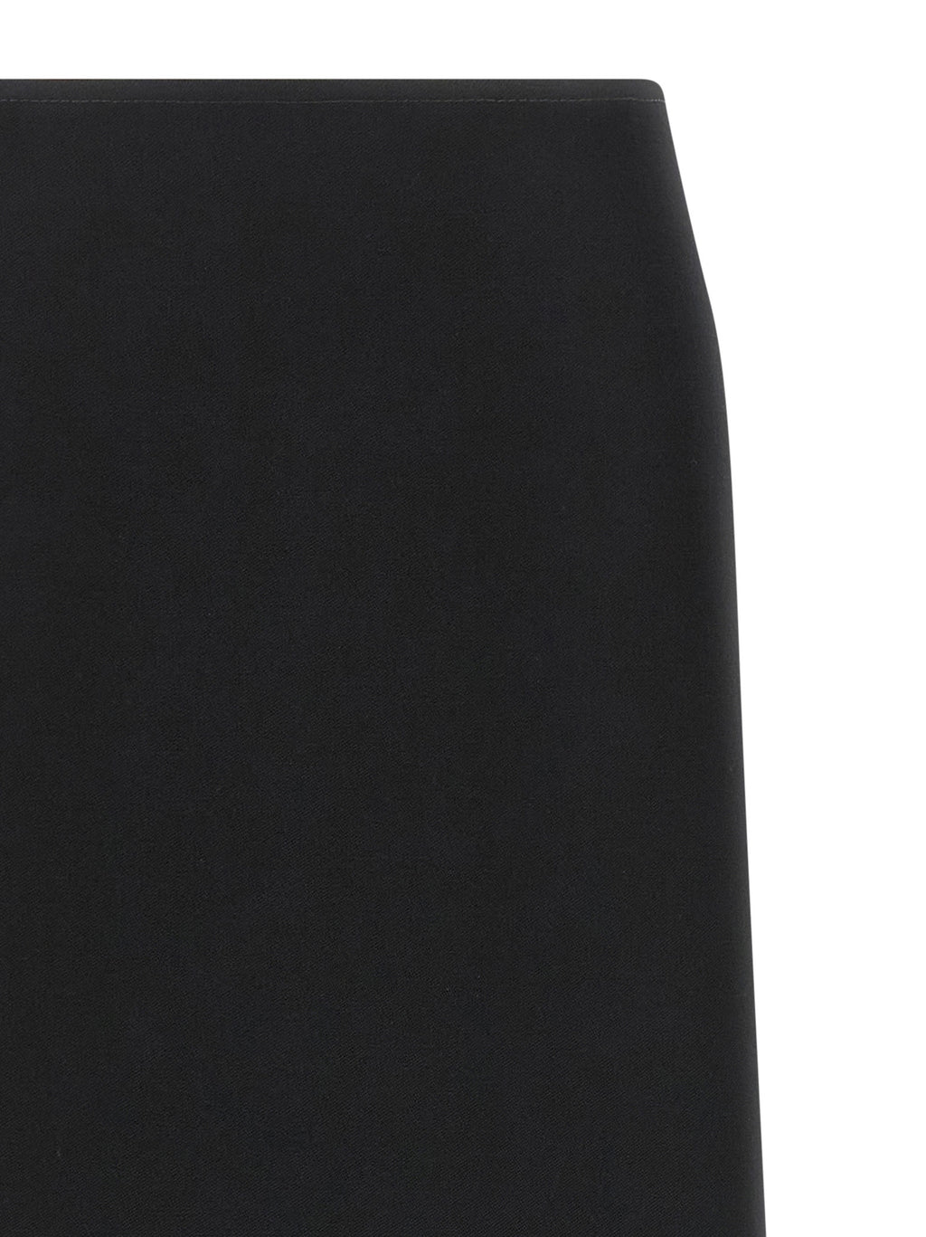 Black Virgin Wool Midi Skirt