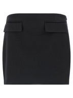 Black Virgin Wool Long Skirt