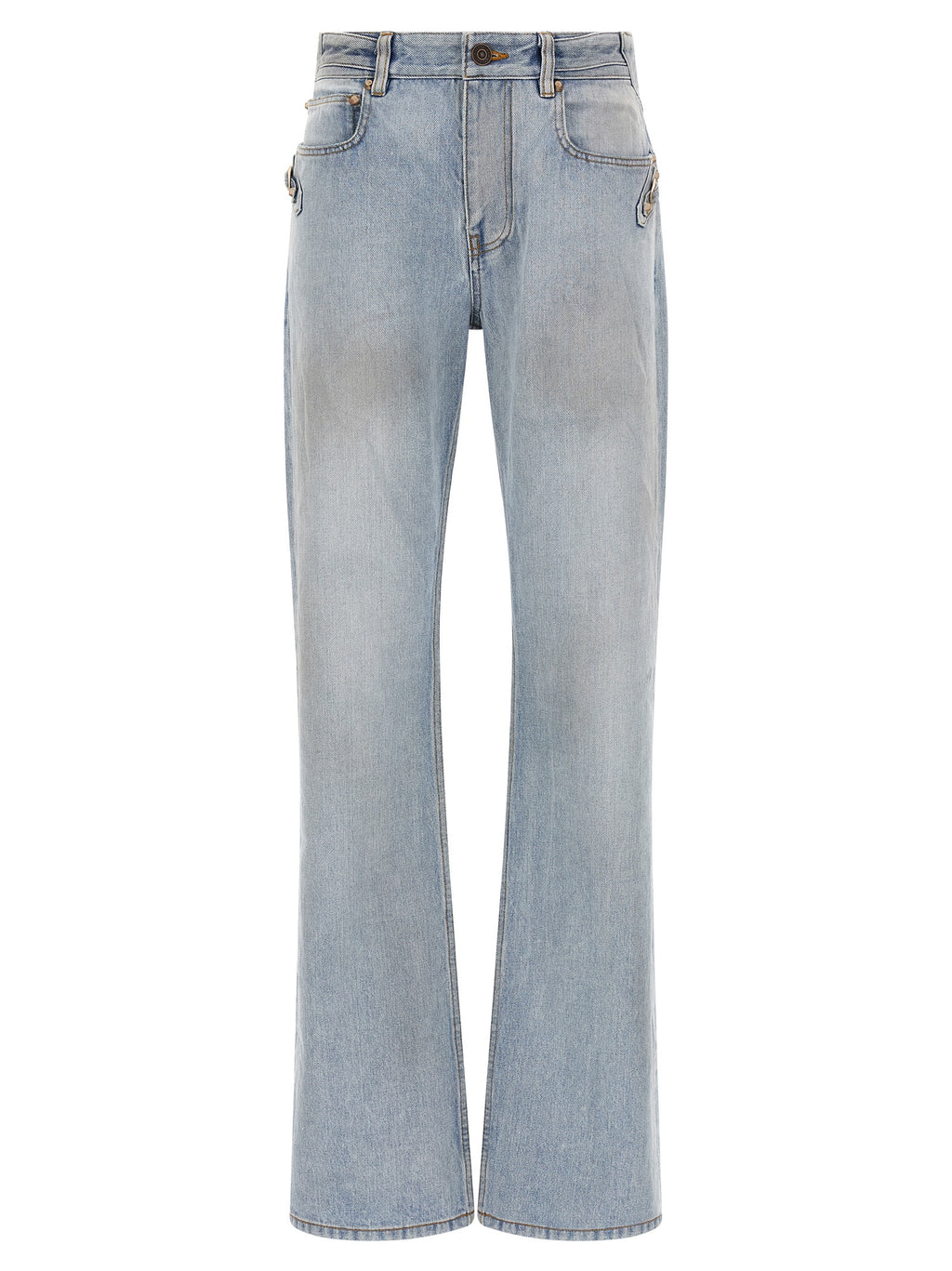 City Light Blue Cotton Denim Straight-Leg Jeans
