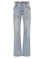 City Light Blue Cotton Denim Straight-Leg Jeans