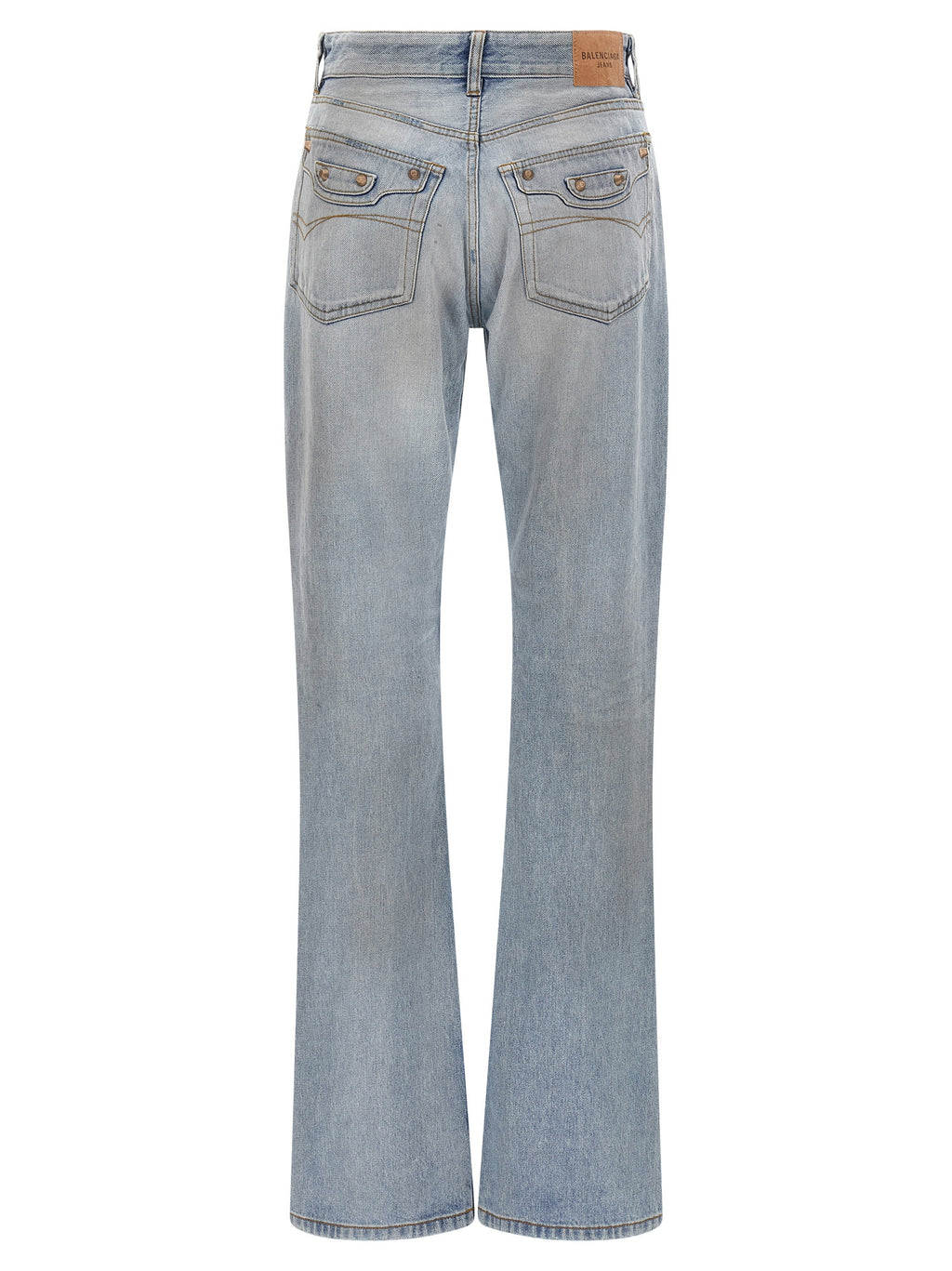 City Light Blue Cotton Denim Straight-Leg Jeans