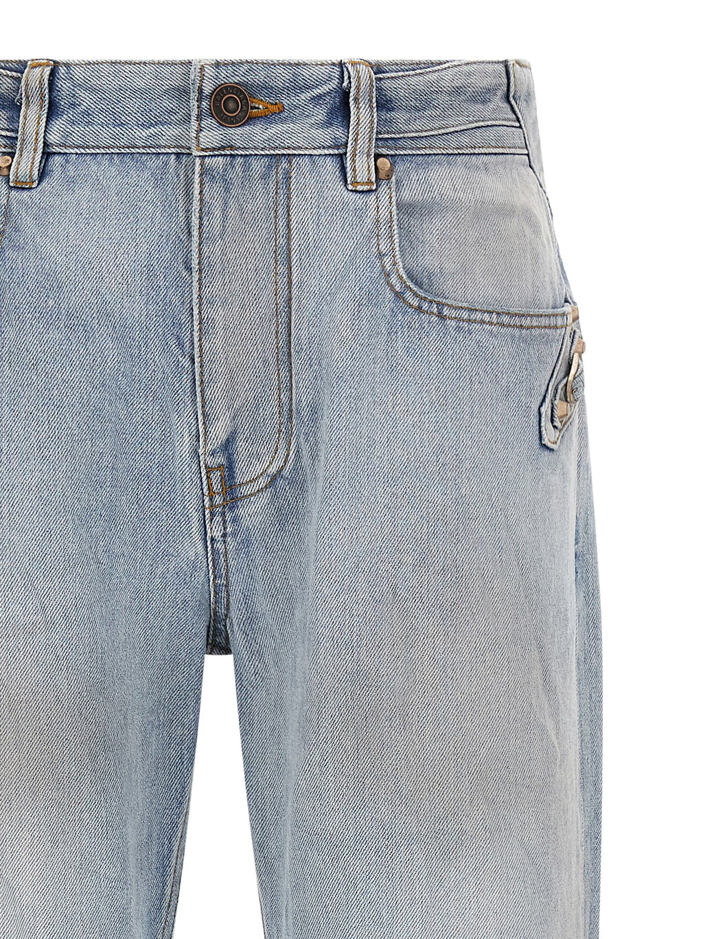City Light Blue Cotton Denim Straight-Leg Jeans