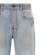 City Light Blue Cotton Denim Straight-Leg Jeans