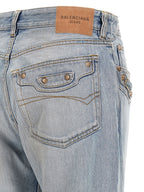 City Light Blue Cotton Denim Straight-Leg Jeans