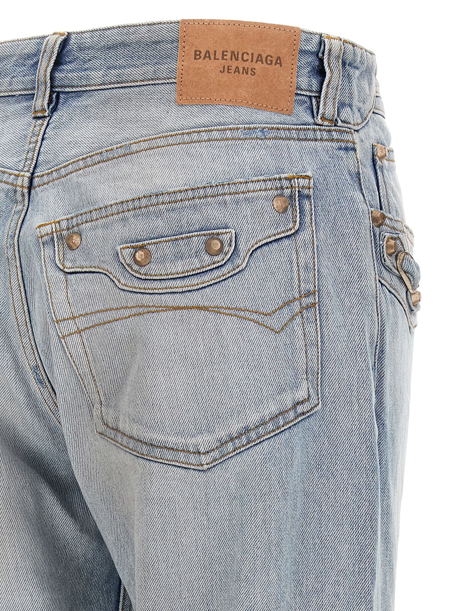 City Light Blue Cotton Denim Straight-Leg Jeans