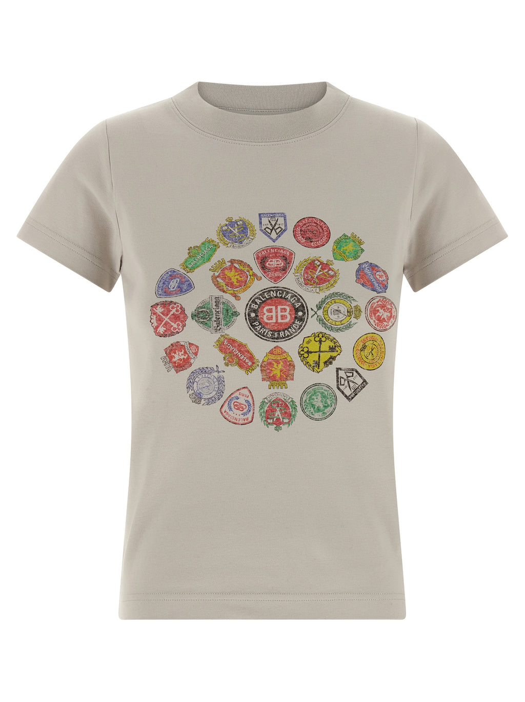 Gray Cotton Logo T-Shirt