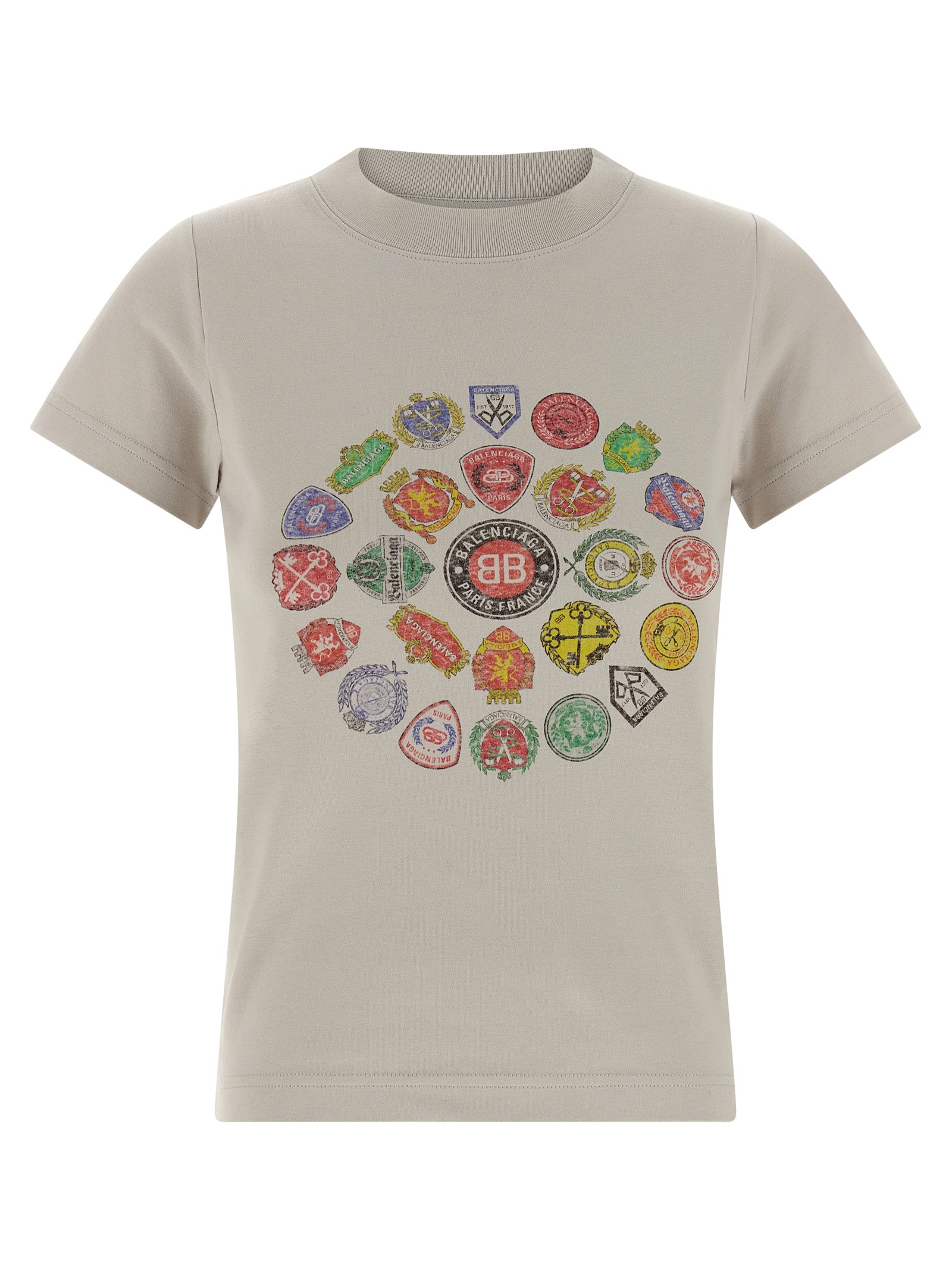 Gray Cotton Logo T-Shirt