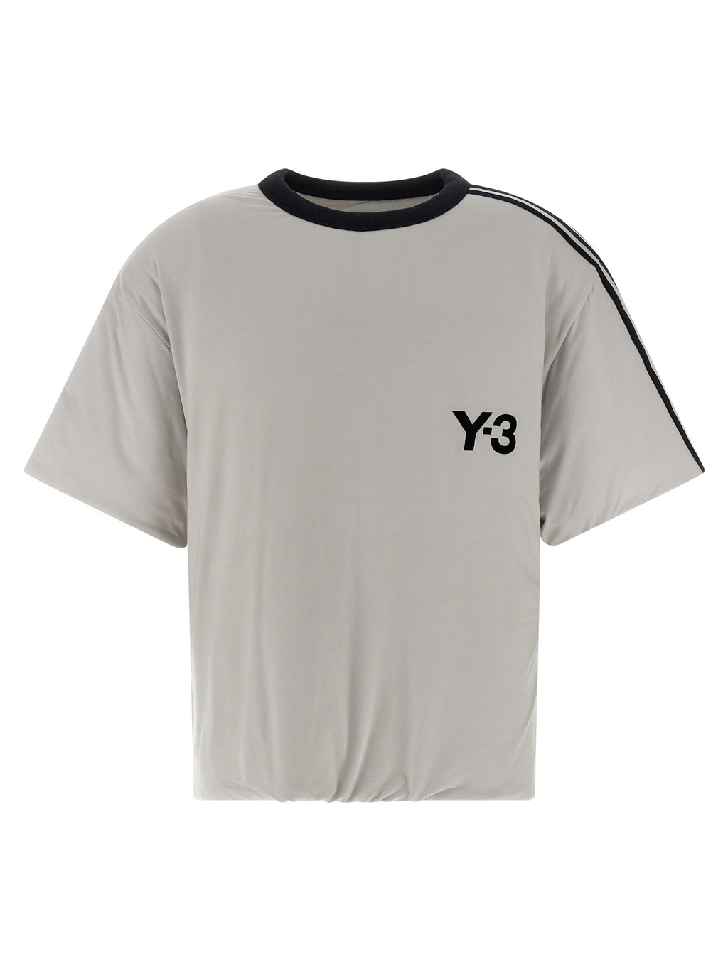 Gray Lyocell‑Elastane Crew Tee