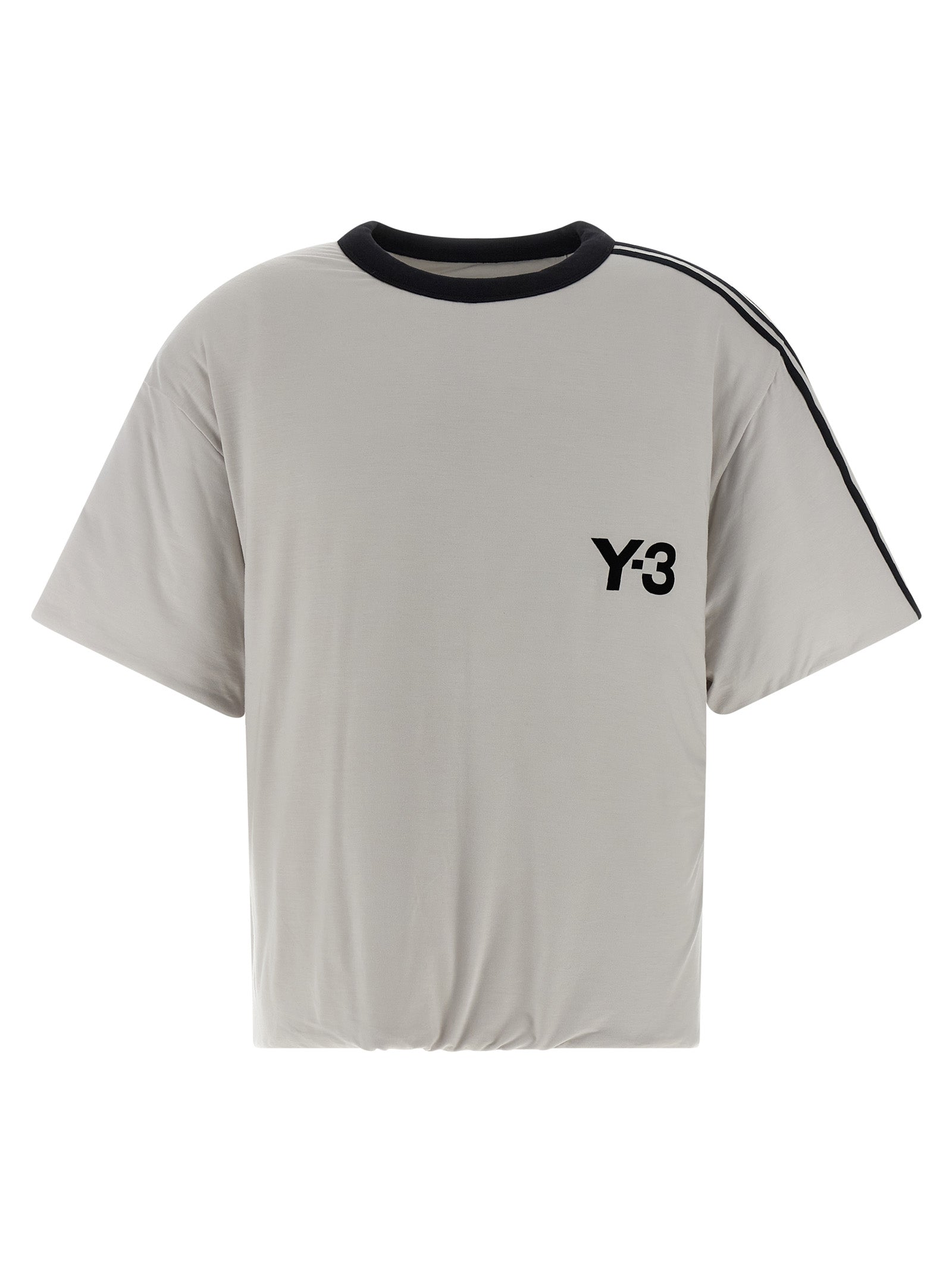 Gray Lyocell‑Elastane Crew Tee