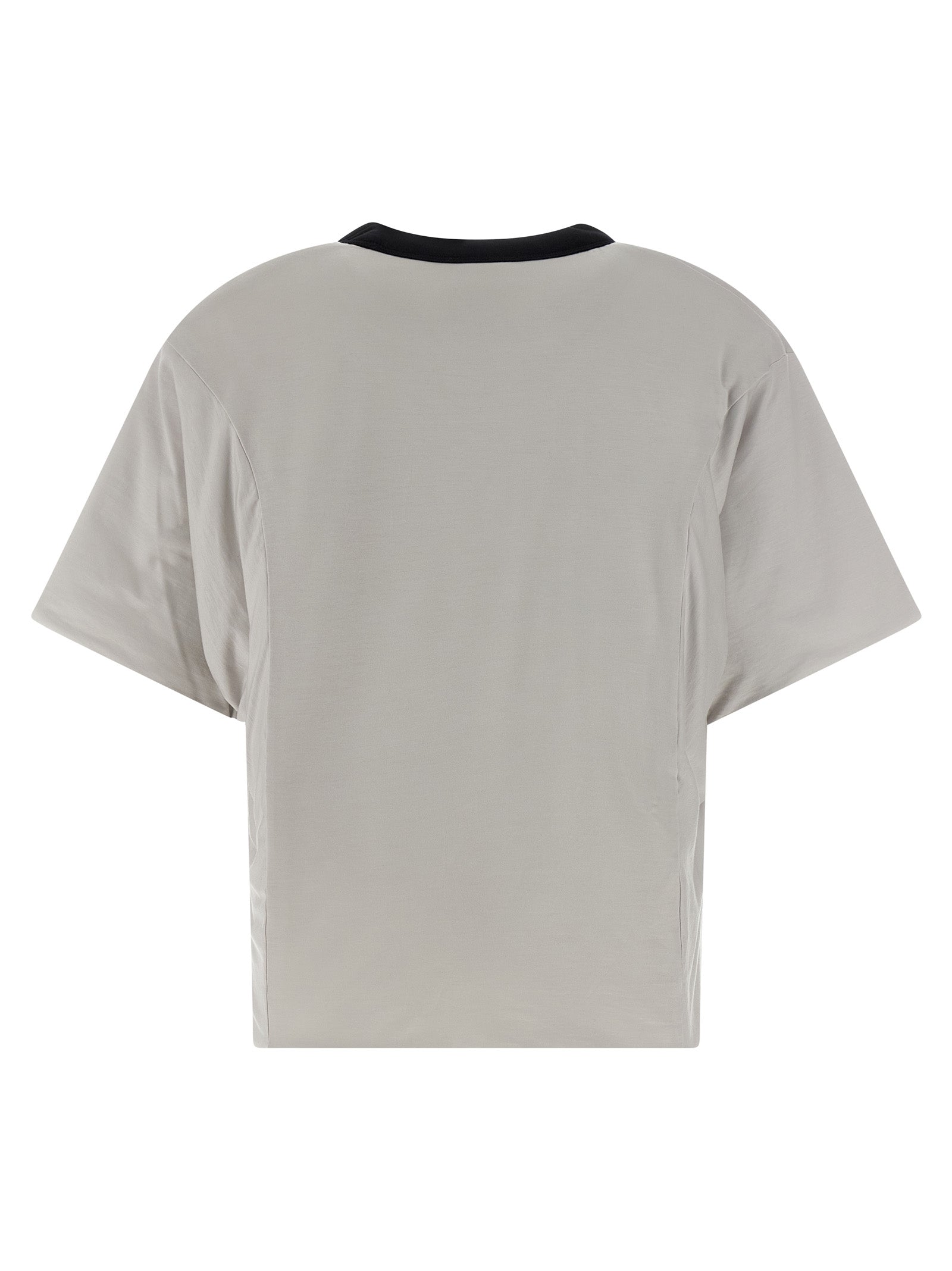 Gray Lyocell‑Elastane Crew Tee
