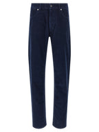Blue Cotton Casual Pants