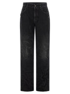 Black Cotton City Straight-Leg Jeans