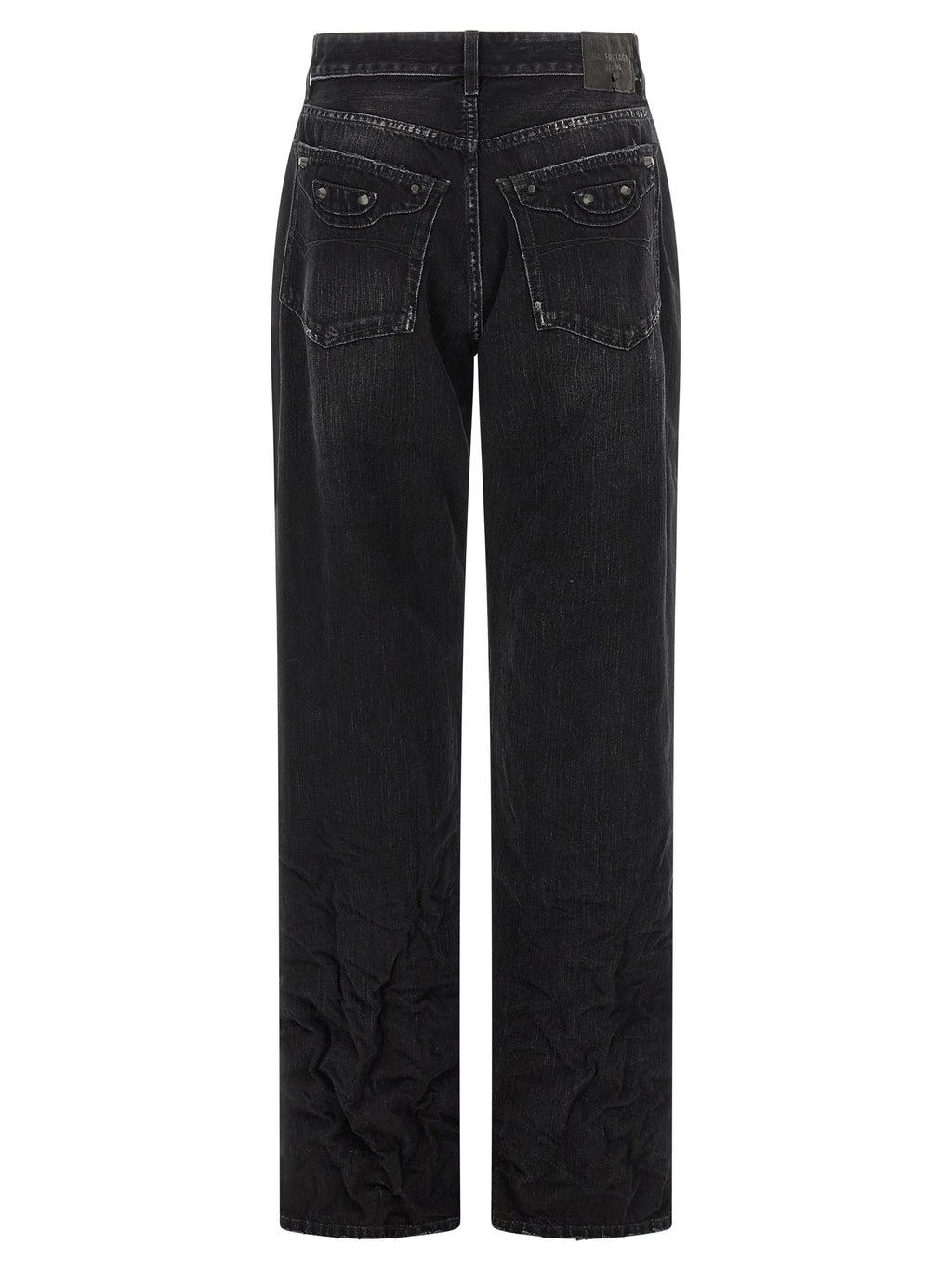 Black Cotton City Straight-Leg Jeans