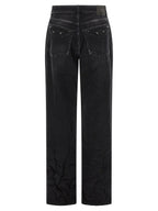 Black Cotton City Straight-Leg Jeans