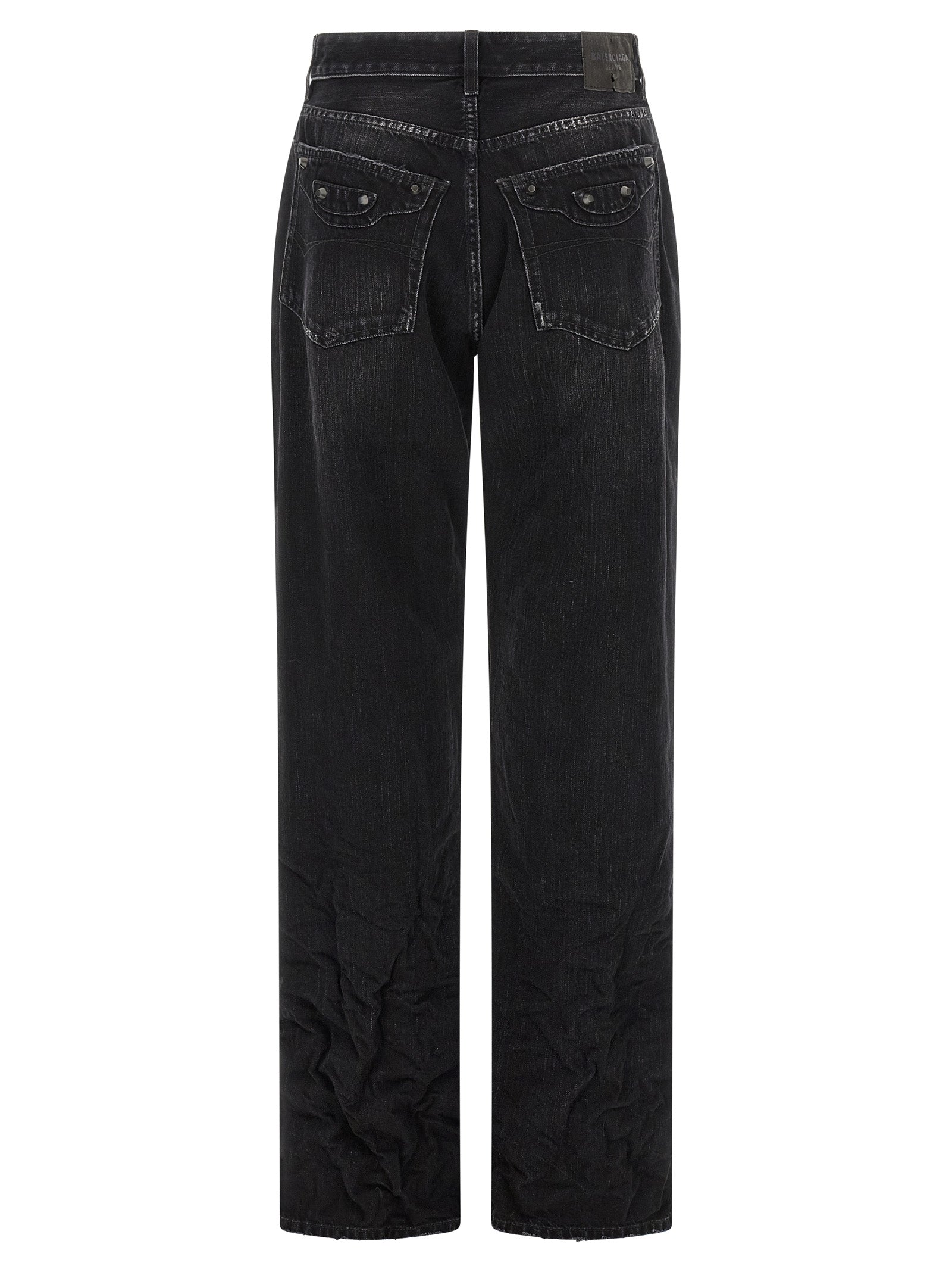 Black Cotton City Straight-Leg Jeans