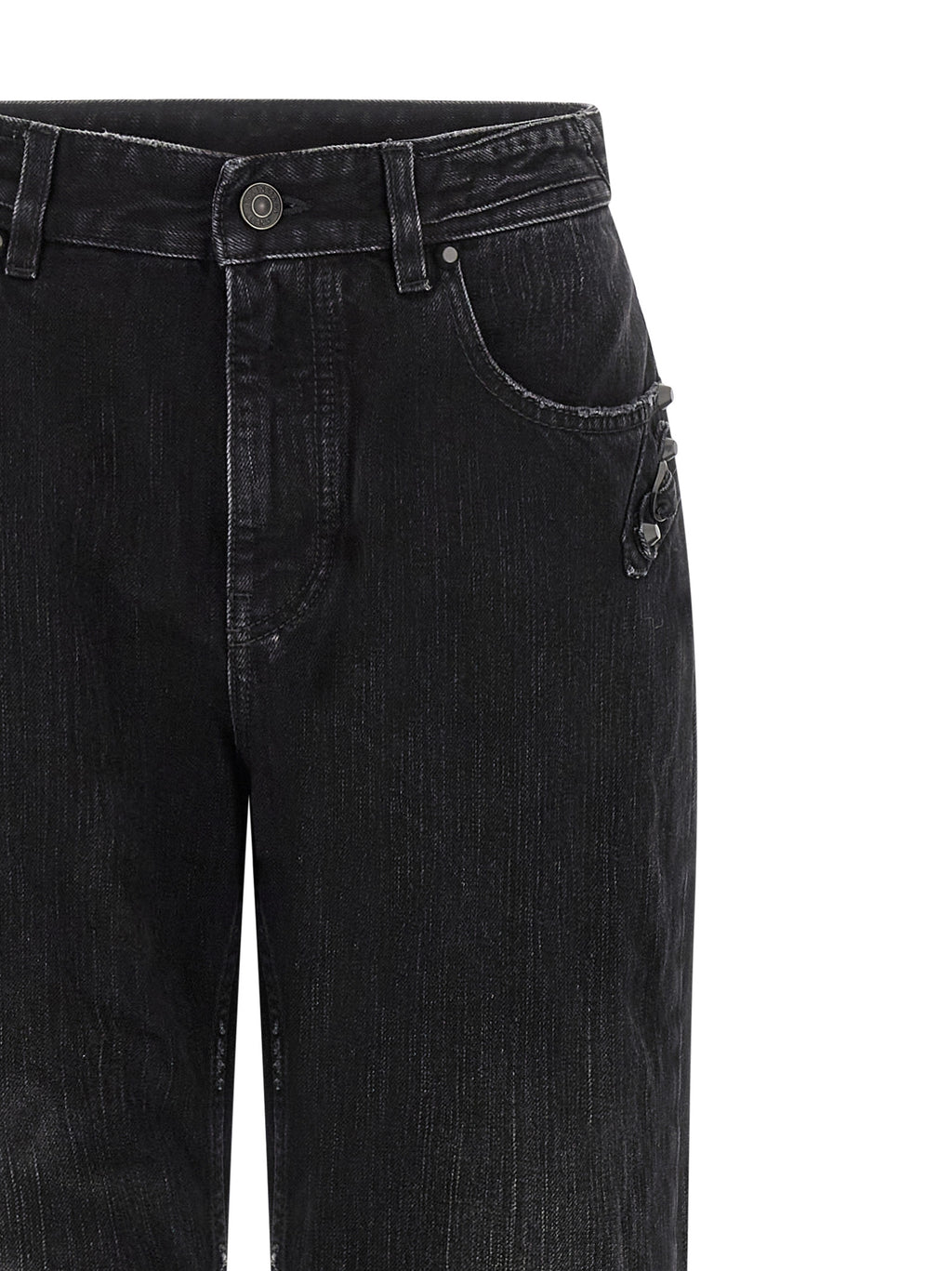Black Cotton City Straight-Leg Jeans