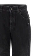 Black Cotton City Straight-Leg Jeans