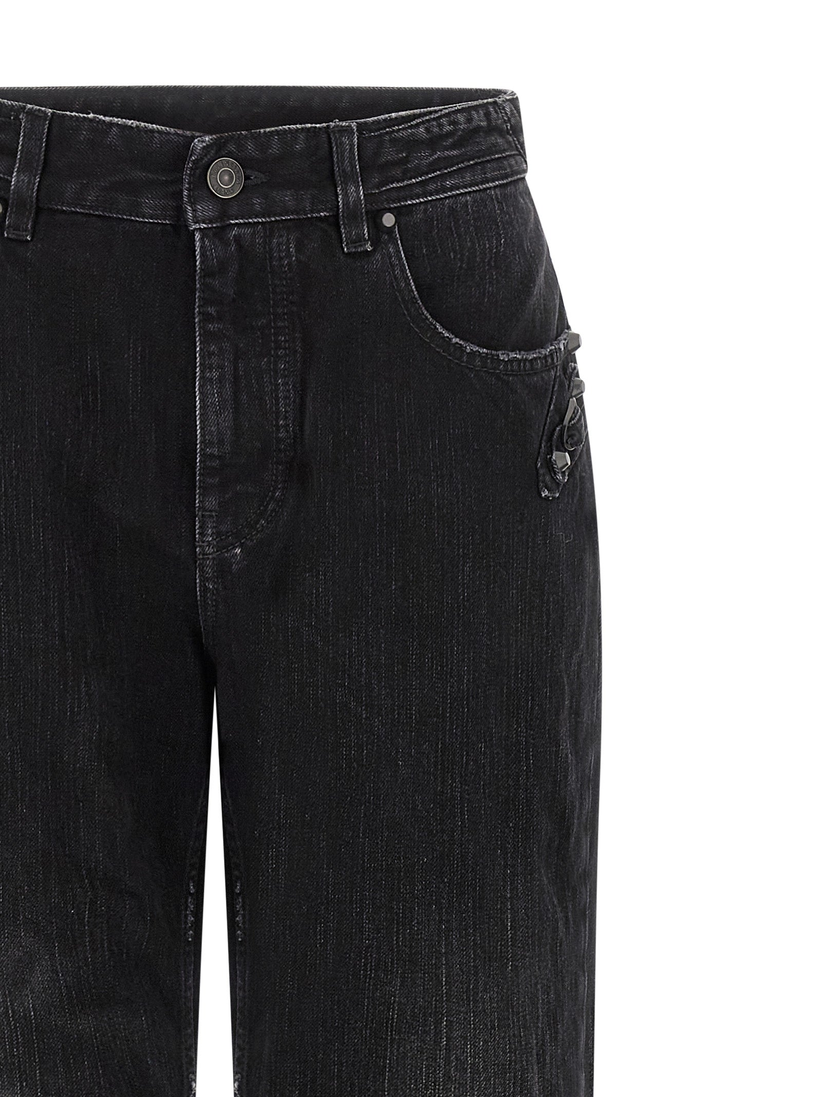 Black Cotton City Straight-Leg Jeans