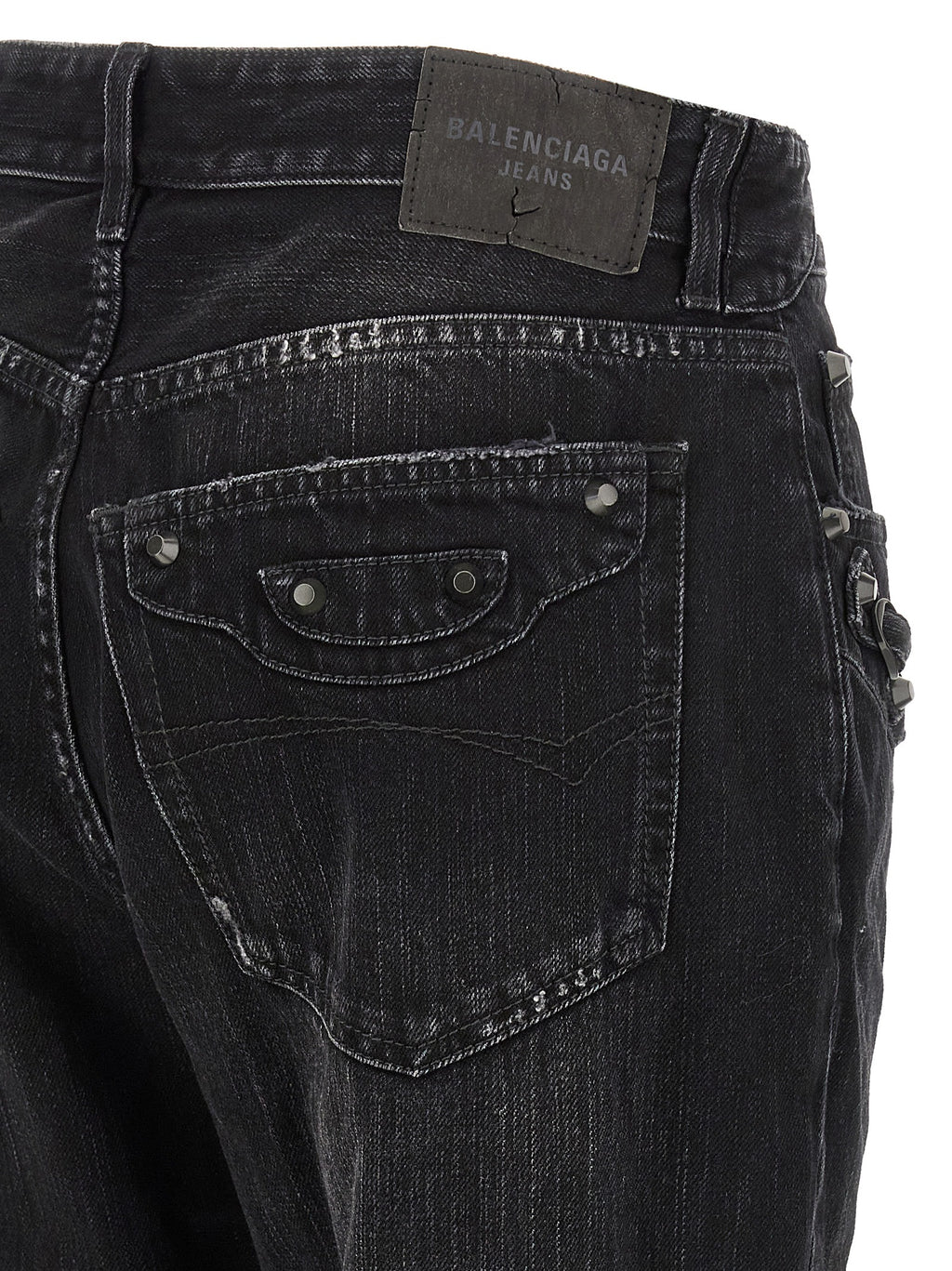 Black Cotton City Straight-Leg Jeans