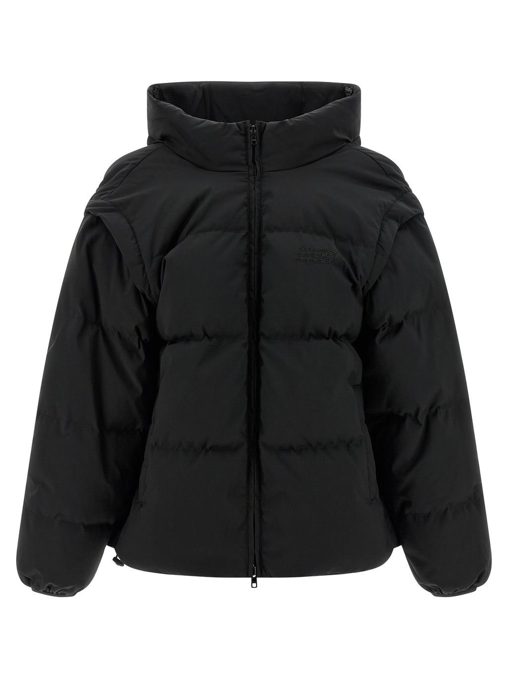 Black Quilted Goose Feather Down Jacket