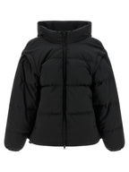 Black Quilted Goose Feather Down Jacket