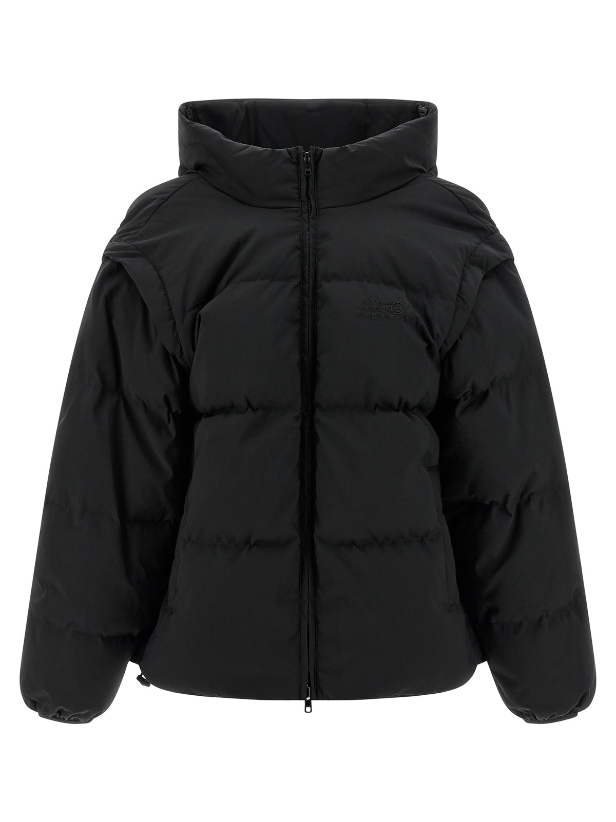 Black Quilted Goose Feather Down Jacket