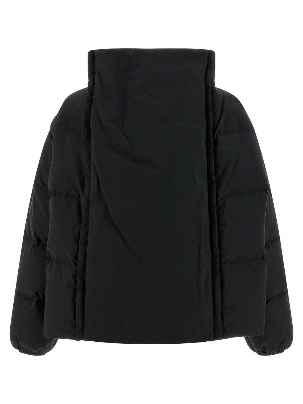 Black Quilted Goose Feather Down Jacket