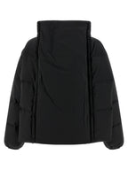 Black Quilted Goose Feather Down Jacket
