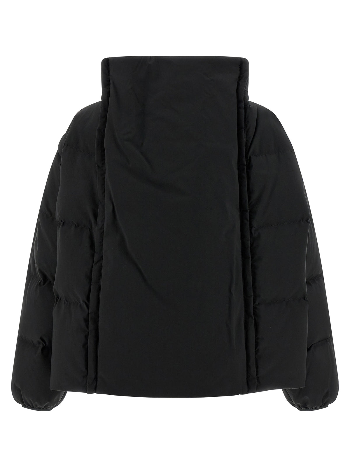 Black Quilted Goose Feather Down Jacket
