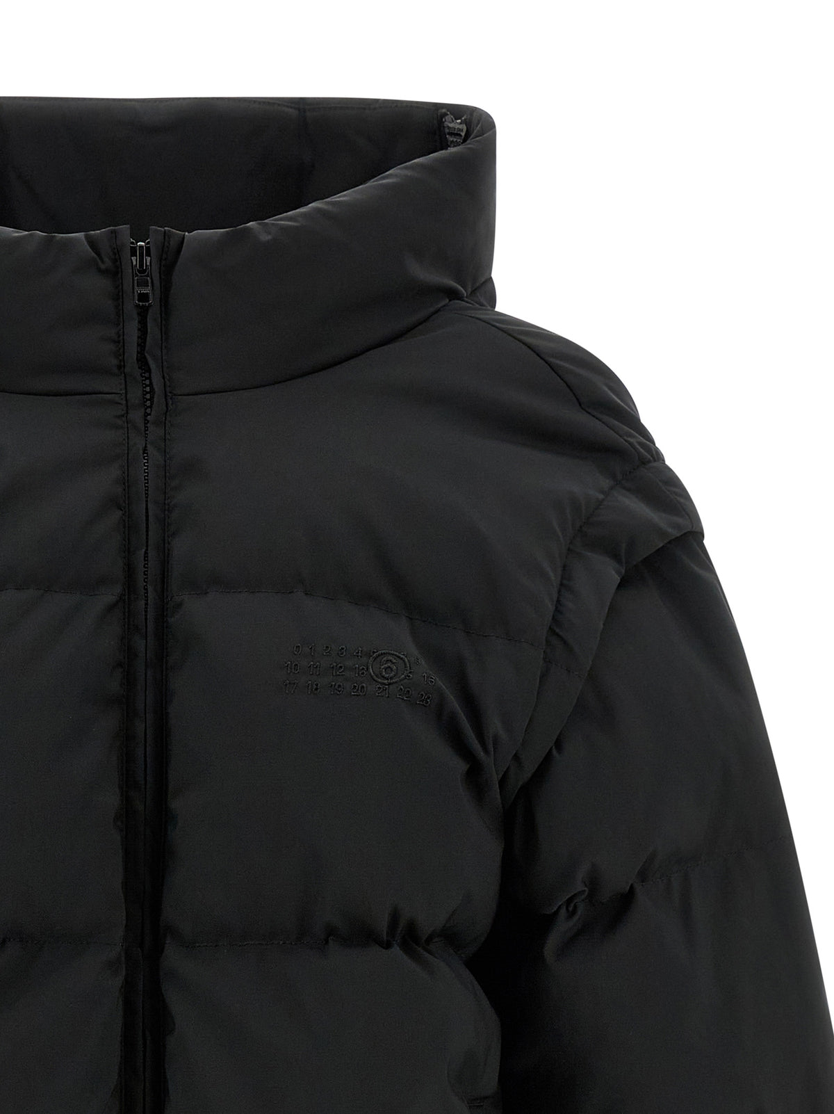 Black Quilted Goose Feather Down Jacket